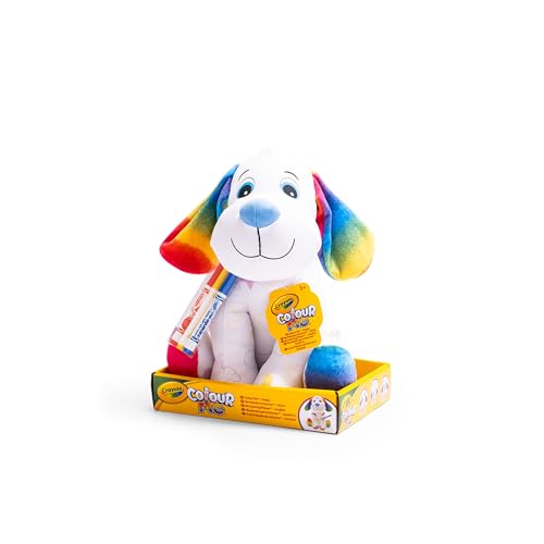 Cagnolino Peluche Colorabile con 3 Pennarelli, Gioco creativo per disegnare, 3+ Anni - Crayola Colour Me Plush