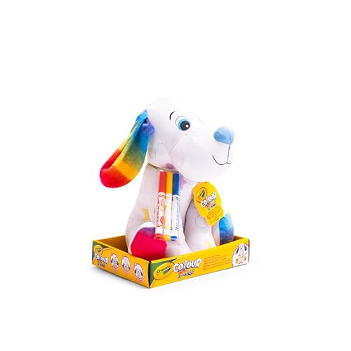 Cagnolino Peluche Colorabile con 3 Pennarelli, Gioco creativo per disegnare, 3+ Anni - Crayola Colour Me Plush