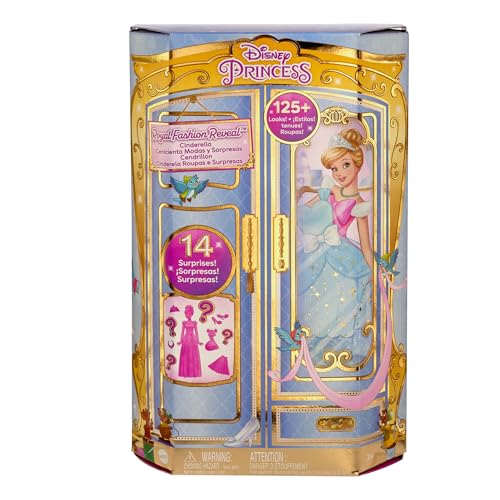 Cenerentola Royal Fashion Reveal, bambola con 12 abiti e accessori da 3 anni - Mattel Disney Princess HMK53