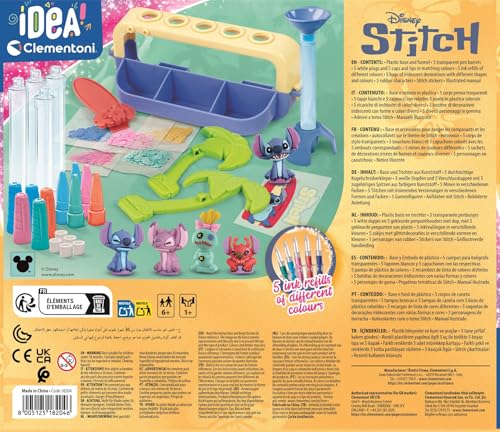 Clementoni Idea - Laboratorio delle Penne Disney Stitch, Kit Creativo con 25 Accessori e 5 Penne Personalizzabili - 18204