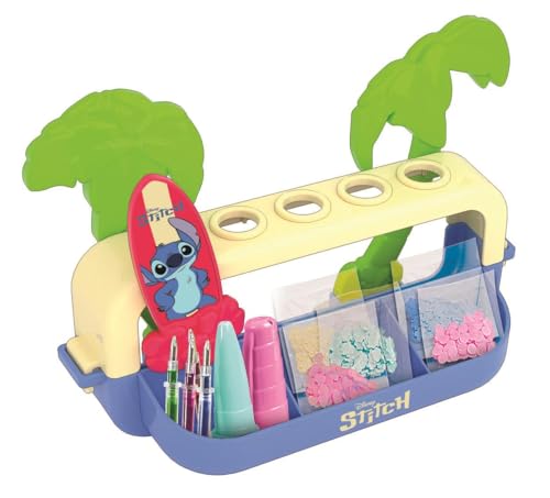 Clementoni Idea - Laboratorio delle Penne Disney Stitch, Kit Creativo con 25 Accessori e 5 Penne Personalizzabili - 18204