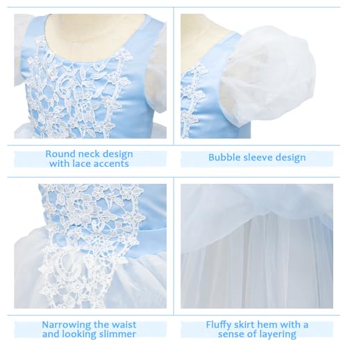 Costume di Cenerentola, Abito di Carnevale per Bambina con Accessori per essere una Principessa Disney