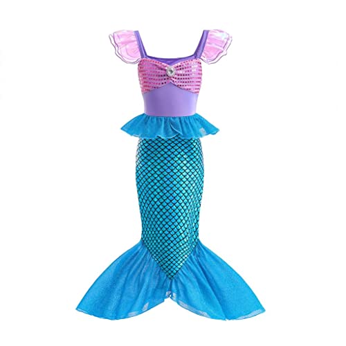 Costume da Sirenetta, Vestito Ariel Sirena, taglia da 2 a 9 Anni - Lito Angels
