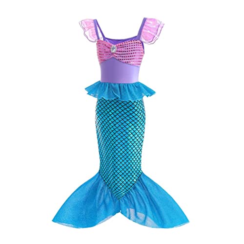 Costume da Sirenetta, Vestito Ariel Sirena, taglia da 2 a 9 Anni - Lito Angels