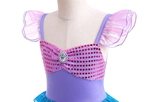 Costume da Sirenetta, Vestito Ariel Sirena, taglia da 2 a 9 Anni - Lito Angels