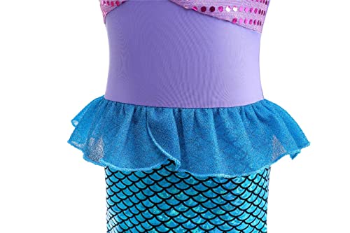 Costume da Sirenetta, Vestito Ariel Sirena, taglia da 2 a 9 Anni - Lito Angels