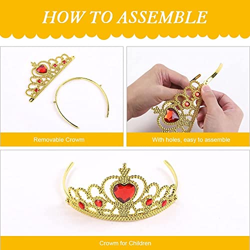 Costume di Belle, Vestito da Principessa Disney con accessori e Corona - Vicloon