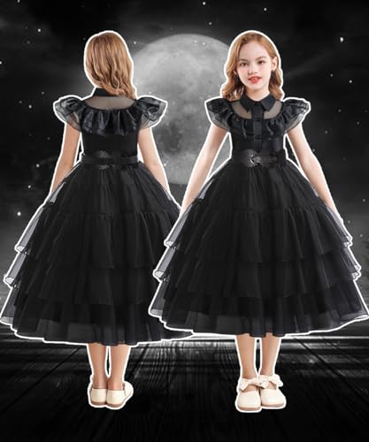 Costume Mercoledì Addams da Bambina per Carnevale o Halloween (taglia 120)