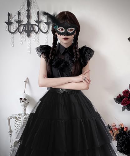 Costume Mercoledì Addams da Bambina per Carnevale o Halloween (taglia 120)