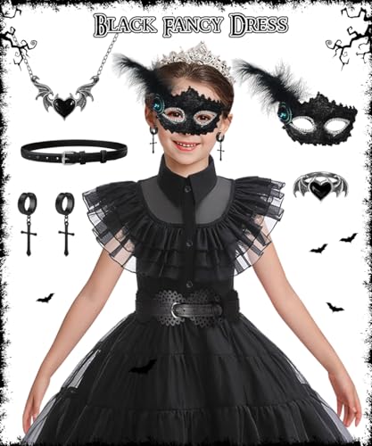 Costume Mercoledì Addams da Bambina per Carnevale o Halloween (taglia 120)