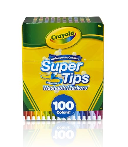 Crayola Super Tips - 100 Pennarelli Lavabili con Punta Media