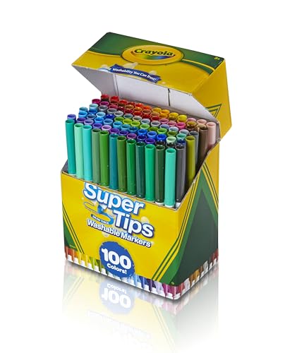 Crayola Super Tips - 100 Pennarelli Lavabili con Punta Media