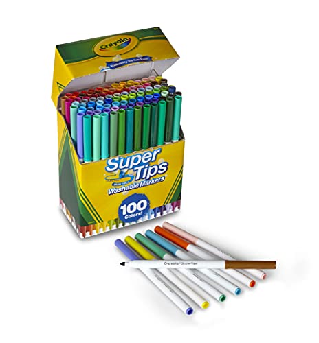 Crayola Super Tips - 100 Pennarelli Lavabili con Punta Media