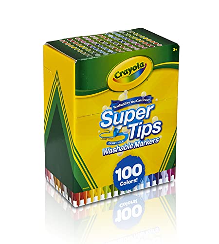 Crayola Super Tips - 100 Pennarelli Lavabili con Punta Media
