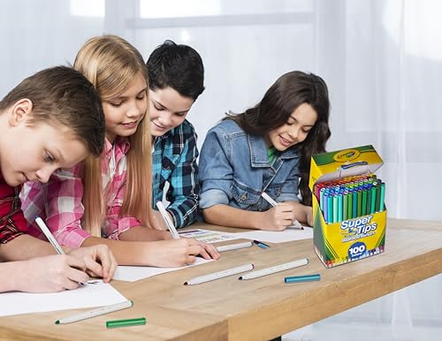 Crayola Super Tips - 100 Pennarelli Lavabili con Punta Media