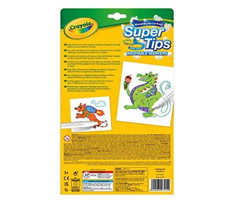 Crayola Super Tips - 50 Pennarelli Lavabili a Punta Media da 3 Anni