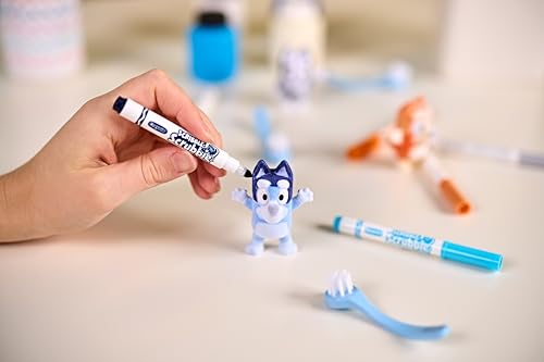Crayola Washimals Bluey, Set di Attività con Adesivi e 4 cuccioli, 6 Pennarelli Lavabili - Gioco creativo per Bambini da 3 anni in su - 74-0253