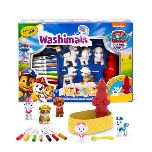 CRAYOLA Washimals Paw Patrol, 5 Cuccioli, 8 Pennarelli Lavabili - Gioco creativo da disegnare per Bambini da 3 Anni - 74-0291