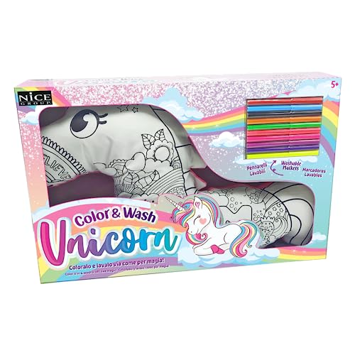 Cuscino Unicorno da Colorare, Gioco creativo per Bambini - Nice Group