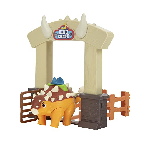 Dino Ranch Ankylosaurus, Playset con Dinosauro di 10 cm, da 3 Anni - Giochi Preziosi