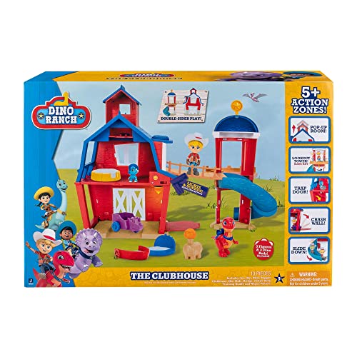 Dino Ranch Playset Clubhouse, 5 Ambientazioni con due personaggi e dinosauri inclusi - Giochi Preziosi