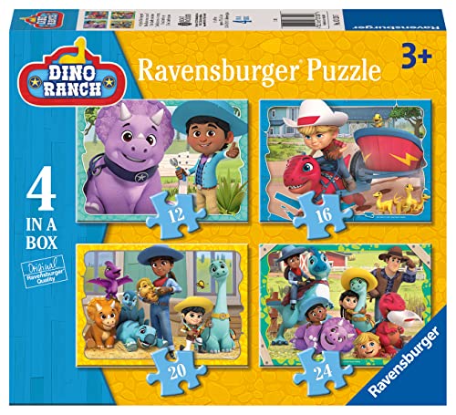 Dino Ranch 4 puzzle in uno, (12, 16, 20, 24 pezzi) da 3+ anni - Ravensburger