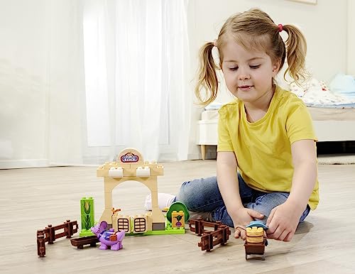 Dino Ranch Farm - Set costruzioni 40 mattoncini Cassidy Ranch e personaggi, per bambini da 18 mesi a 5 anni - Big Bloxx