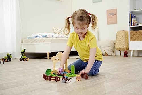 Dino Ranch Farm - Set costruzioni 40 mattoncini Cassidy Ranch e personaggi, per bambini da 18 mesi a 5 anni - Big Bloxx