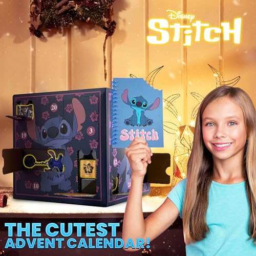 Disney Stitch Calendario dell'Avvento 2025 -   Ogni giorno una sorpresa, portachiavi, penna, collana, braccialetti di Stitch
