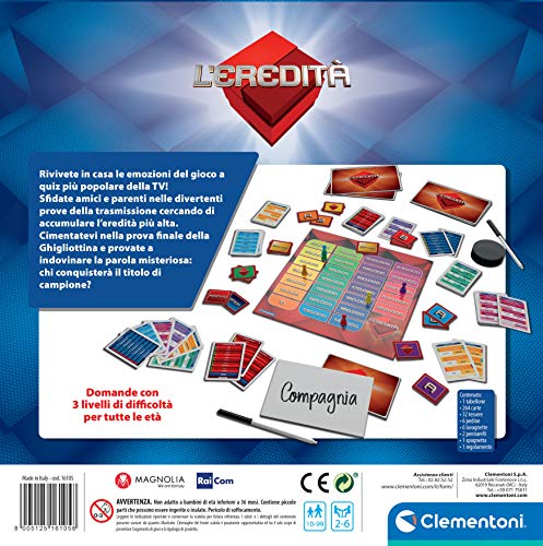 L'Eredità, Gioco da tavolo e Quiz fino a 6 giocatori - Clementoni