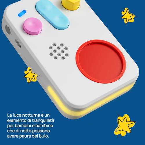 FABA - Raccontastorie interattivo per bambini con Cassa audio e Personaggio Sonoro - Luce notturna - Gioco educativo musicale, Versione Italiana