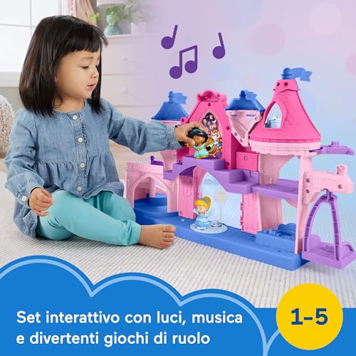 PlaySet Castello con Luci e Suoni, incluse Principesse Disney Cenerentola e Jasmine, da 1-5 Anni - FisherPrice Little People