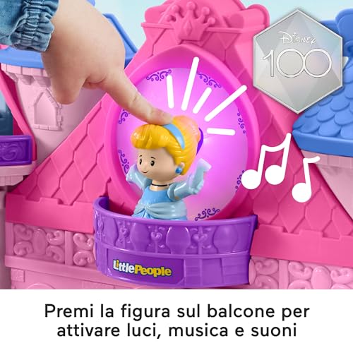 PlaySet Castello con Luci e Suoni, incluse Principesse Disney Cenerentola e Jasmine, da 1-5 Anni - FisherPrice Little People