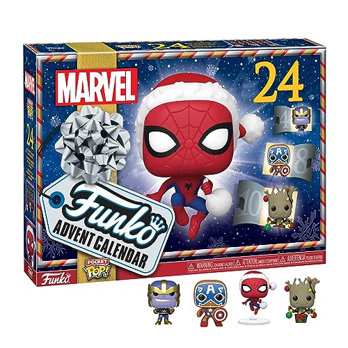 Funko Marvel Calendario dell'Avvento -  24  Sorprese  e Minifigura in Vinile da Collezione - Idea Regalo di Natale
