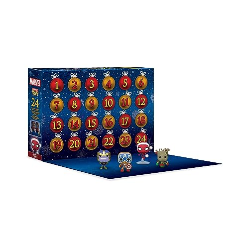 Funko Marvel Calendario dell'Avvento -  24  Sorprese  e Minifigura in Vinile da Collezione - Idea Regalo di Natale