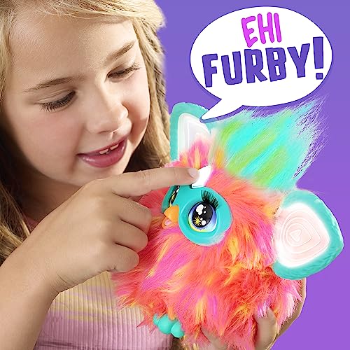 Furby Corallo, Peluche interattivo per bambini, oltre 600 reazioni e 5 modi per attivarlo