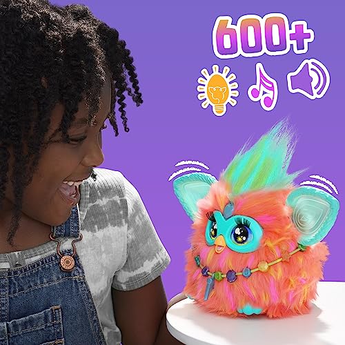 Furby Corallo, Peluche interattivo per bambini, oltre 600 reazioni e 5 modi per attivarlo