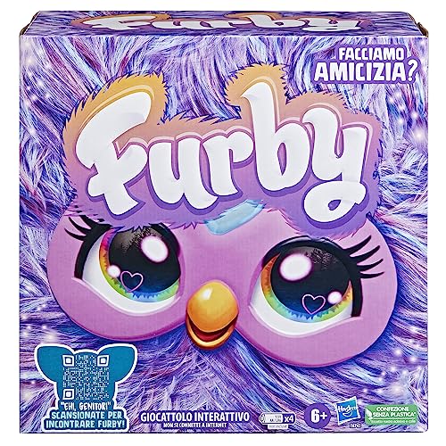 Furby Viola, giocattolo di peluche interattivo con 5 modalità di attivazione vocale