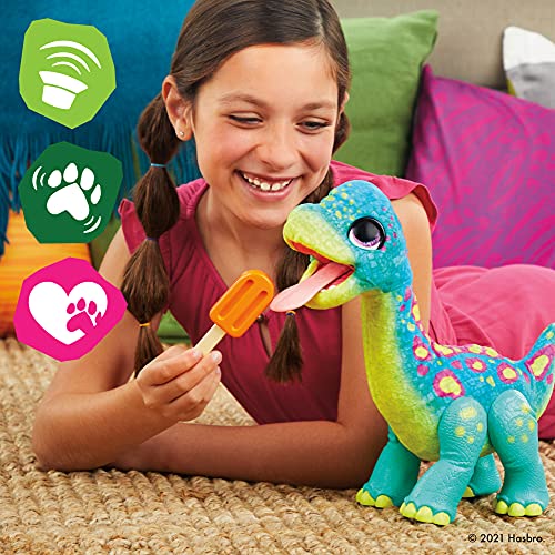 FurReal Dinosauro Interattivo Sam the Bronto, pupazzo che risponde a stimoli, da 4 anni
