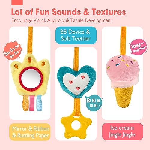 Giocattolo a Spirale per Passeggino - Sonagli per Neonati e Peluche Unicorno 0-36 mesi