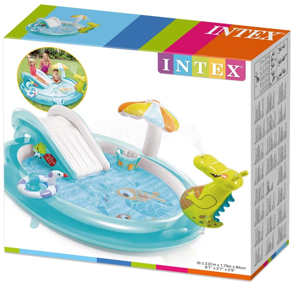 Piscinetta gonfiabile alligatore - gioco d'acqua intex