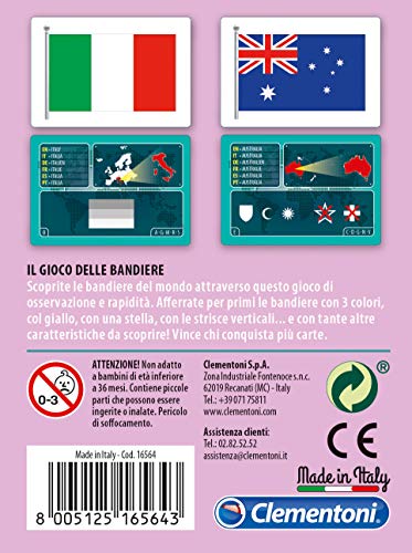Il Gioco delle Bandiere, Clementoni - Gioco di carte da 6-99 anni