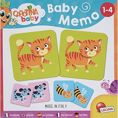 Gioco Educativo con animali, sviluppa attenzione e memoria, da 1 a 4 Anni, Memory Carotina - Lisciani Giochi
