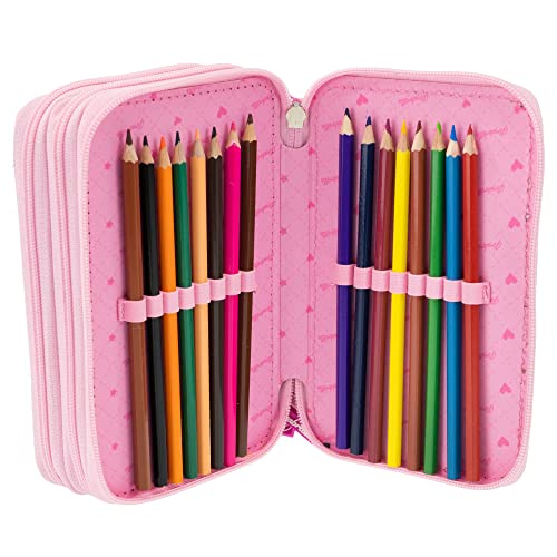 Girabrilla Astuccio Unicorno a 3 Scomparti, colore rosa  - Nice Group