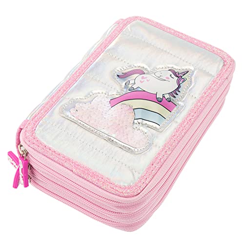 Girabrilla Astuccio Unicorno a 3 Scomparti, colore rosa  - Nice Group