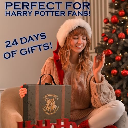 Harry Potter Calendario dell'Avvento 2025 -  Cancelleria, Accessori per Capelli, Penne e Gioielli  (Custodia Marrone)