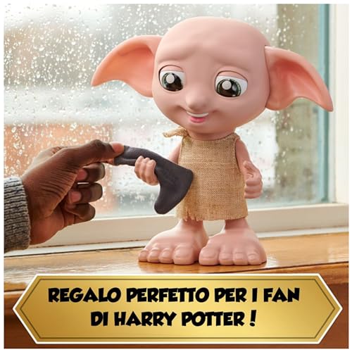 Harry Potter, Elfo Interattivo Dobby con Calzino, Oltre 35 suoni e frasi da 6 anni