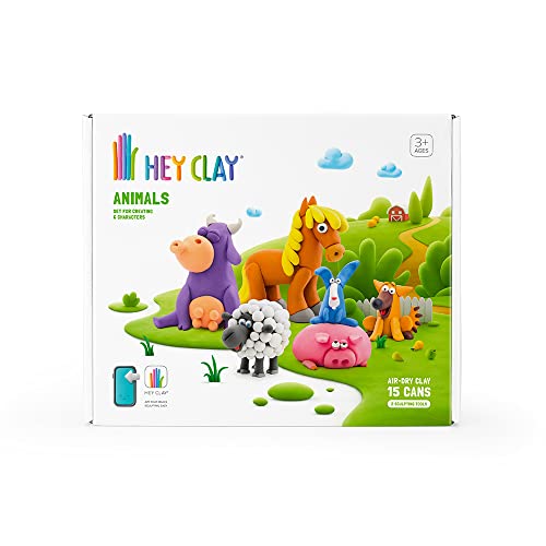 Hey Clay Animals, Pasta da modellare, set Animali plastilina colorata