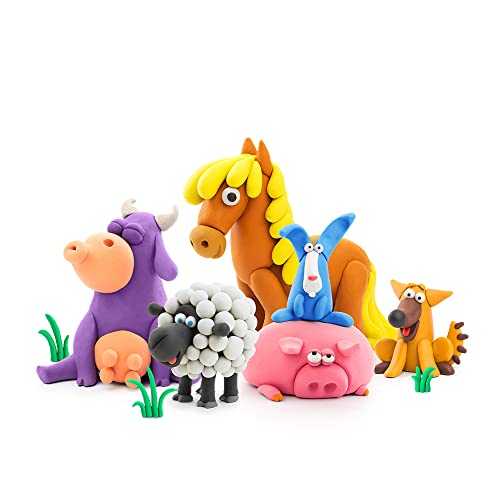 Hey Clay Animals, Pasta da modellare, set Animali plastilina colorata