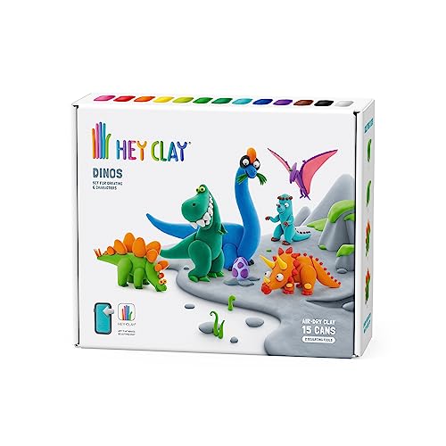 Hey Clay Dinos Set - Kit di argilla da modellare a tema dinosauri